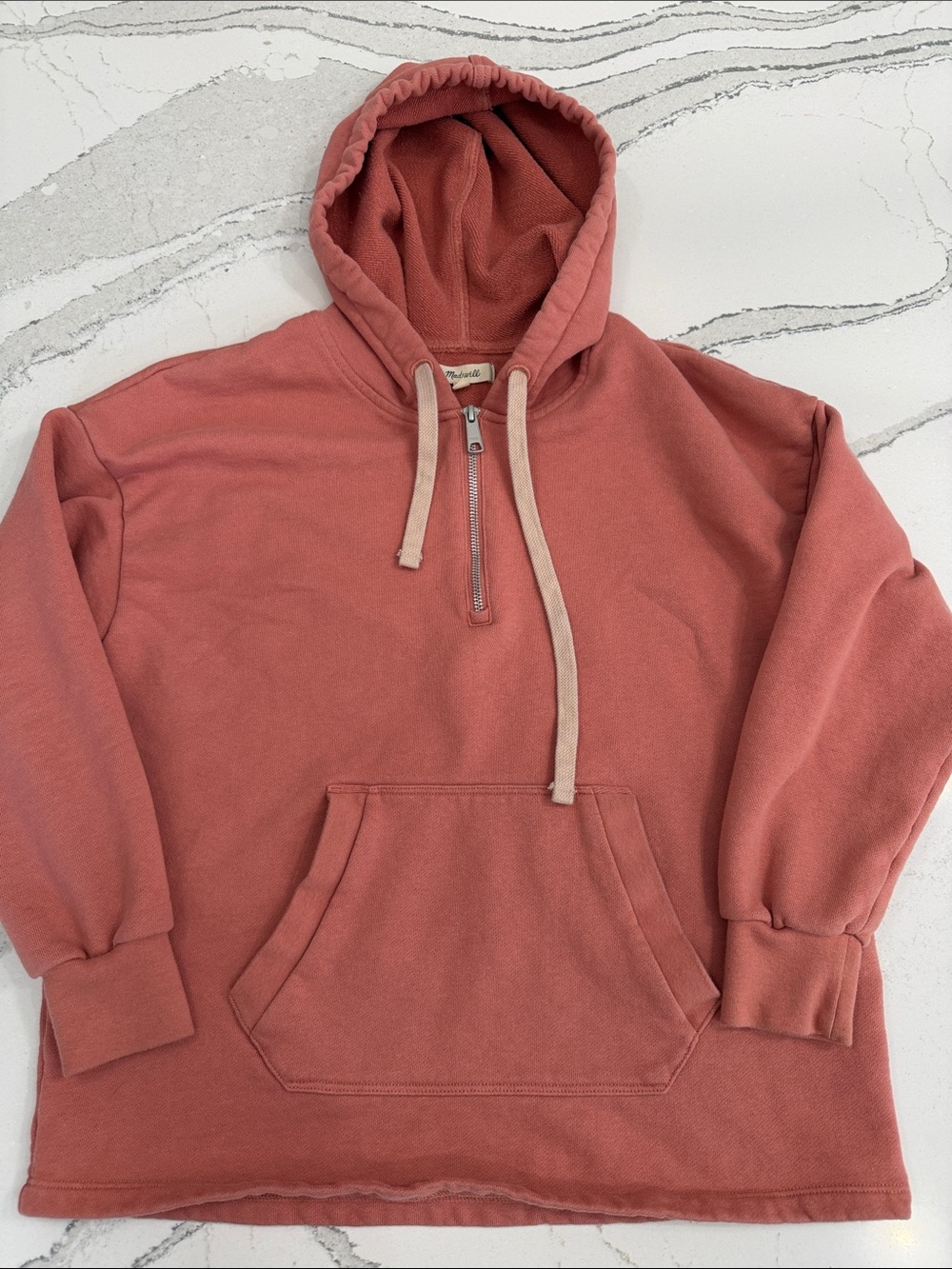 Madewell Men's Zip-Hood Sweatshirt in Dusty Rose
